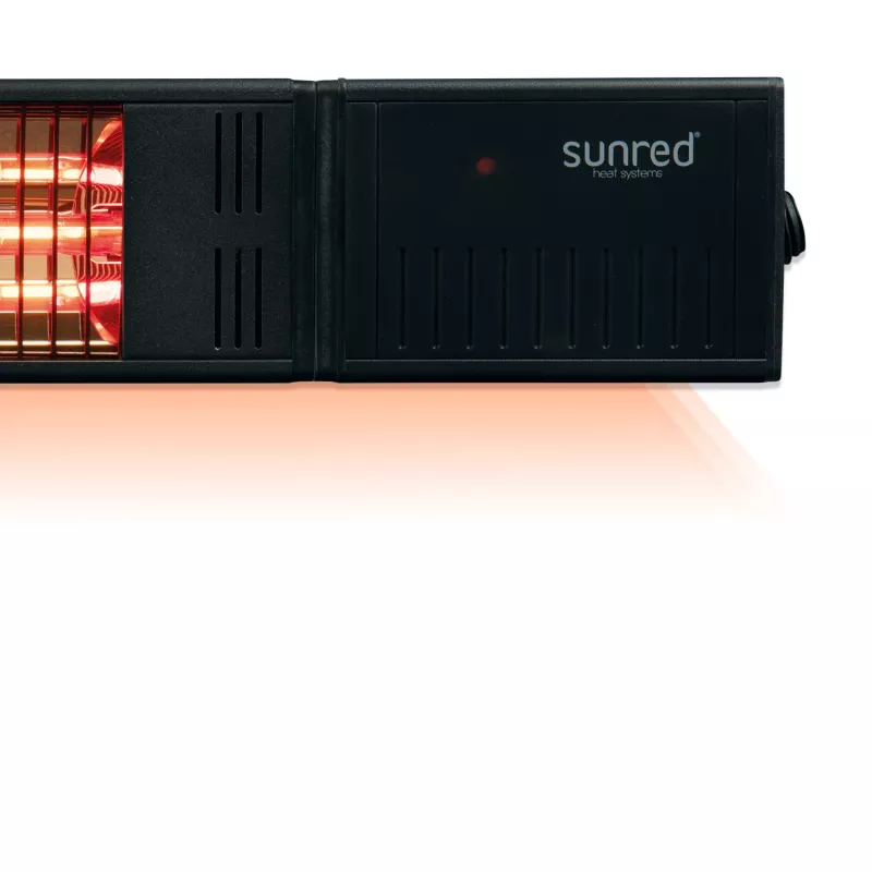Infrasarkanā sildītāja SUNRED RDS-15W-B Fortuna Wall 1500 W, melns, IP55, piestiprināms pie sienas