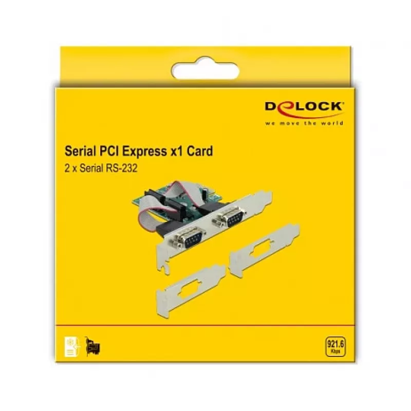 DeLOCK PCI Express x1 karte ar 2 seriālajiem RS-232 portiem