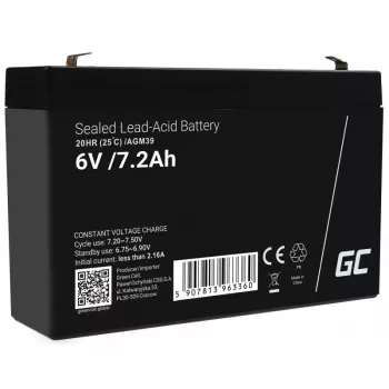 zaļa Cell AGM39 rūpnieciskā uzlādējamā baterija 7200 mAh 6 V