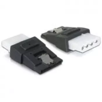 Kabeļa pārejas adapteris DeLOCK 65046 4pin Molex uz 15pin SATA Melns