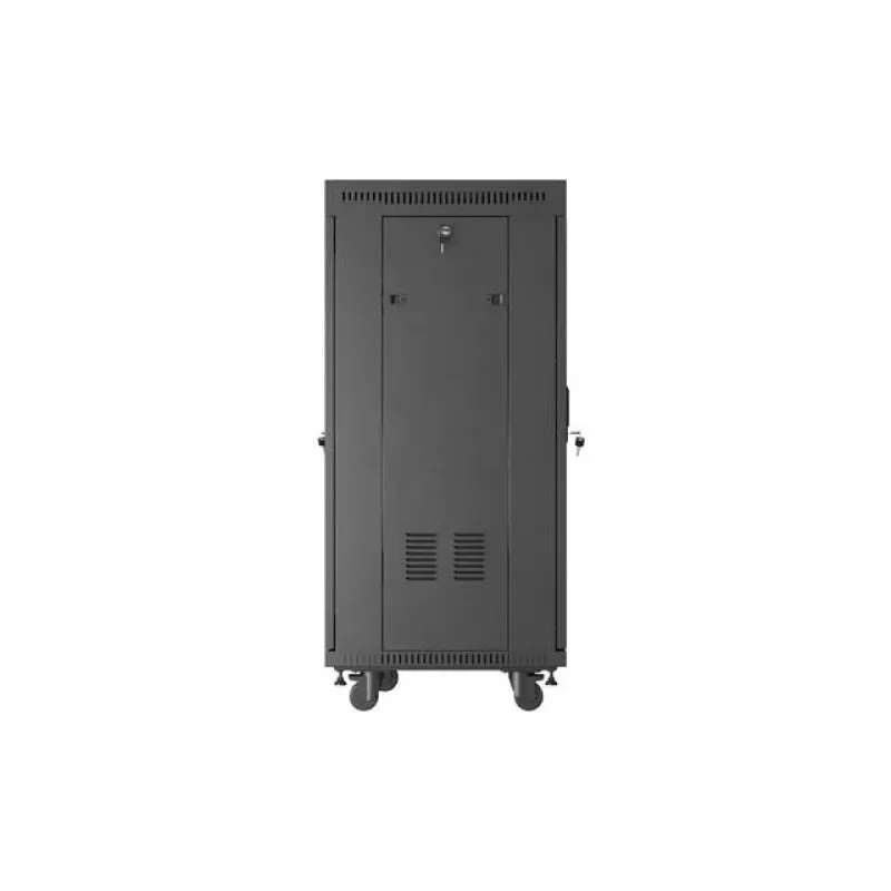 Rack cabinet LANBERG FF01-6624-23BL 24U freestanding 19 inch 600×600 mm IP20 Melns