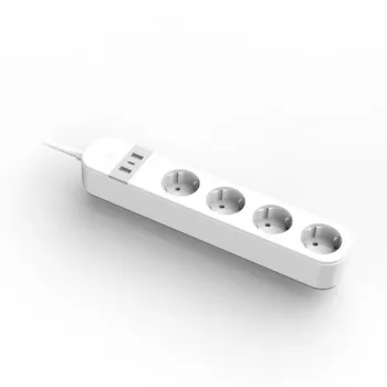 Viedā strāvas sadalītājs Gembird TSL-PS-S4U-01-W 4 maiņstrāvas kontaktligzdas 3880 W Balts
