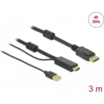HDMI uz DisplayPort kabelis DeLOCK 85965 4K 30Hz 3m