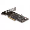 DeLOCK PCI Express x8 karte uz 2 iekšējiem NVMe M.2 Key M bifurcētiem slotiem Low Profile