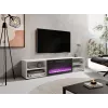 TV skapītis cama meble POLO 180x33x39 cm ar elektrisko kamīnu 1400–1600 W, lamināts, balts/melns