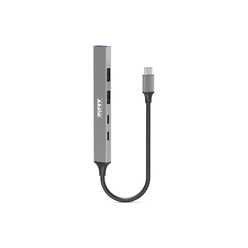 USB centrmezgls Port Designs 900163 Type-C 5000 Mbit/s Sudraba