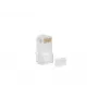LANBERG RJ-45 vadu savienotājs PLU-6000 Cat6 U/UTP kabeļiem, caurspīdīgs/baltspīdīgs, 100 gab. iepakojumā