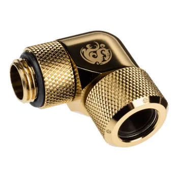 Bitspower Advanced Multi-Link Adapter Connector 90 grādi G1/4 collas AG uz 12mm AD cietcaurulei - grozāms, misiņš