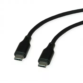 ROLINE USB 2.0 kabelis C-C ST/ST silikona 60W 1m melns - kabelis - digitālais/datu (11.02.9120)