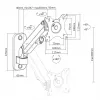Sienas monitora stiprinājums MACLEAN MC-458, ar gāzes atsperi regulējams augstums, viena ekrāna, VESA 75x75–100x100, līdz 7 kg, slīpums -45°–90°, maks. izvērsums 35,5 cm