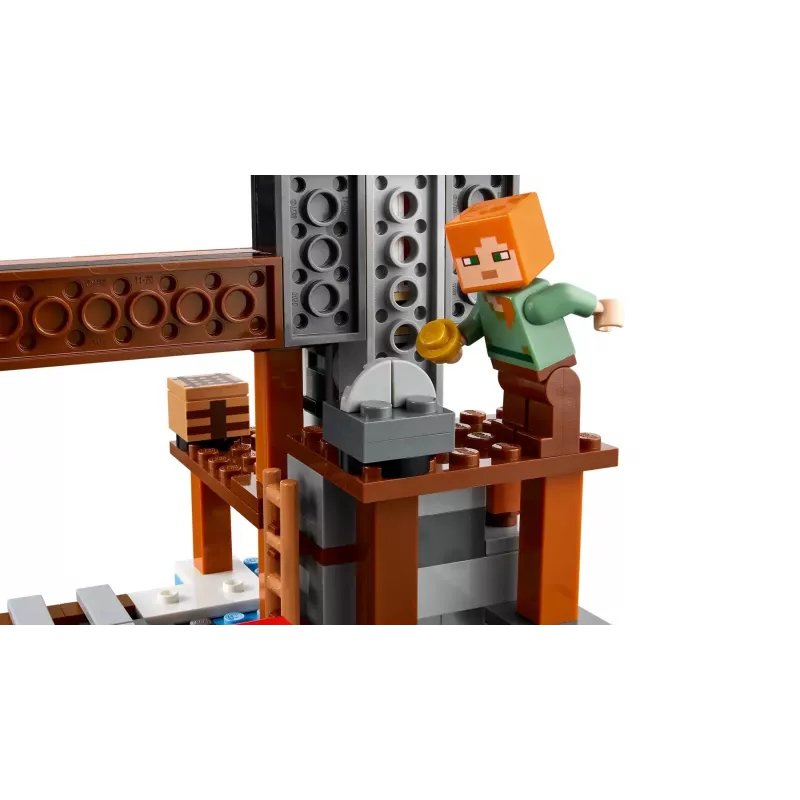 Konstruktors LEGO Minecraft The Pickaxe Mine komplekts 21277 — 530 gab., 3 minifigūras, vecumam 8+