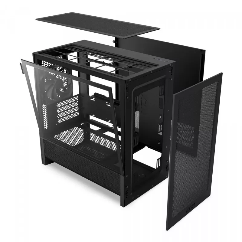 NZXT H3 Flow Micro ATX korpuss ar gaisa plūsmu - Melns