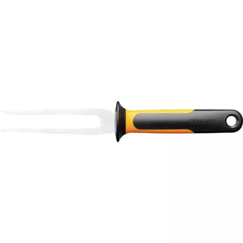 Gaļas dakša Fiskars 1057548 ar nerūsējošā tērauda rokturi, divzaru griešanas dakša