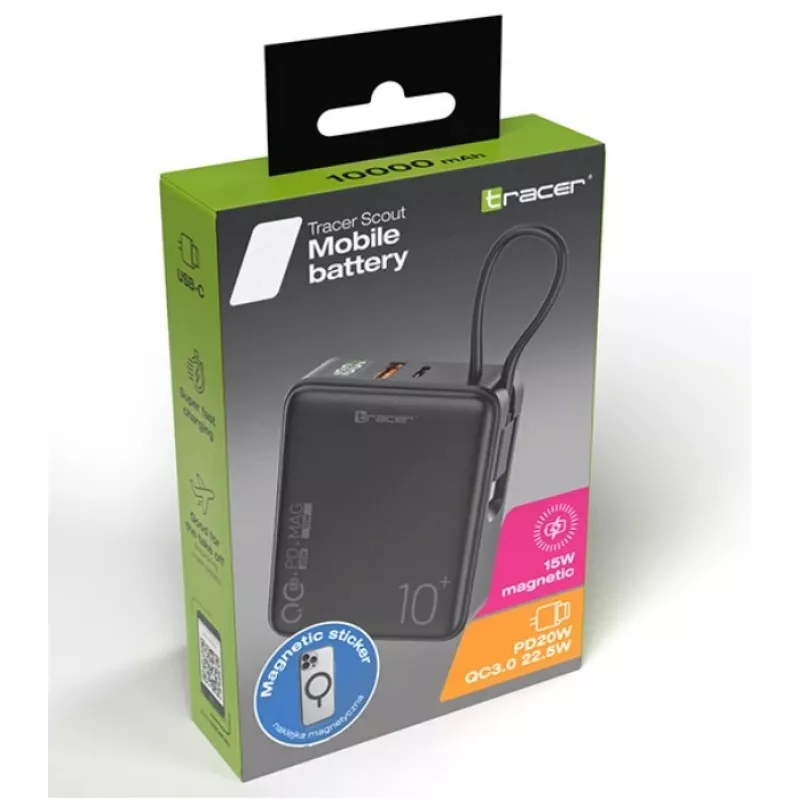Portable Charger Tracer Scout 10000 mAh MAG+PD+QC