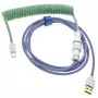 Ducky Premicord USB kabelis 1,8 m USB A USB C Zils Zaļš
