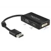 DeLOCK 0.16m DisplayPort/VGA+HDMI+DVI VGA (D-Sub)+ HDMI + DVI Melns