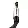 Baseus Yiven Audio kabelis 3,5 mm spraudnis Audio M30 1,5 m sudraba+melns