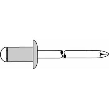 Žalūžu kniede GESIPA 1433592 Al/A2 4x12 mm standarta, satveršanas diapazons 6,5–8,5 mm, iepakojumā 500