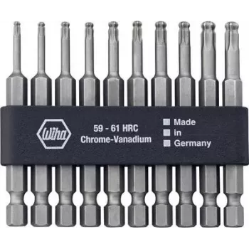 Skrūvgrieža uzgaļu komplekts Wiha 32804 — 10 gab., Torx T10–T30, 70 mm