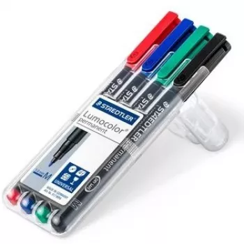 Pastāvīgais marķieris Staedtler Lumocolor 317 WP4 melna zila zaļa sarkana