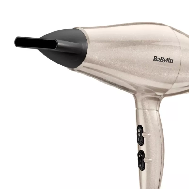 Matu žāvētājs BABYLISS 5914PE — 2000 W, DC motors, 3 siltuma līmeņi, 2 ātrumi, aukstās gaisa plūsmas funkcija, melns/zelts/rožu zelts