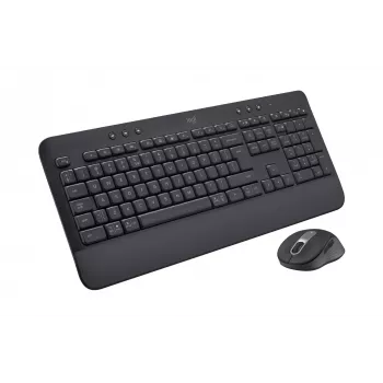 Logitech Signature MK650 for Business - Tastatūras un peles komplekts - Bezvadu - 2,4 GHz, Bluetooth LE - QWERTY - Spāņu - Grafīts