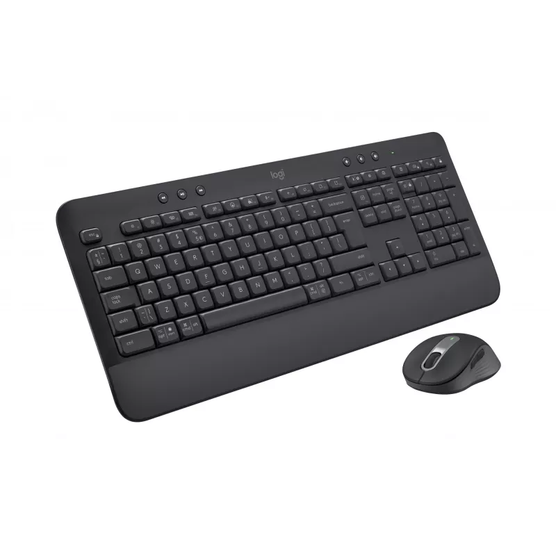 Logitech Signature MK650 for Business - Tastatūras un peles komplekts - Bezvadu - 2,4 GHz, Bluetooth LE - QWERTY - Spāņu - Grafīts