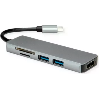 ROLINE dokstacija Type C HDMI 2x USB3.2 Gen1 A SD/MicroSD - Digitālais/Dati (12.02.1019)