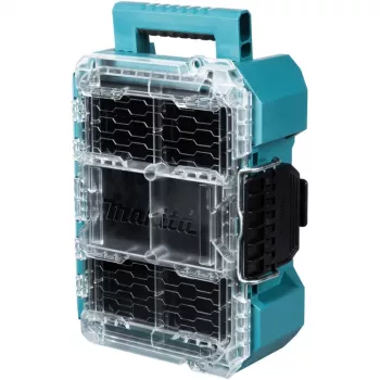 MAKTRAK Organizer compact, instrumentu kaste zila/caurspīdīga, caurspīdīgs vāks