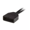 USB 19-pin uz USB 9-pin adaptera kabelis 0.15 m, melns, No name ZUUS-173