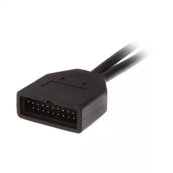 USB 19-pin uz USB 9-pin adaptera kabelis 0.15 m, melns, No name ZUUS-173
