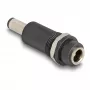 Adapter DELOCK DC 5.5 x 2.1 mm (female) to DC 5.5 x 2.5 mm (male), melns