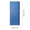 SSD korpuss QOLTEC 51832 — ārējais M.2 SATA, USB 3.0, līdz 2TB, zils, atbalsta 30 mm diskus, 4 sloti