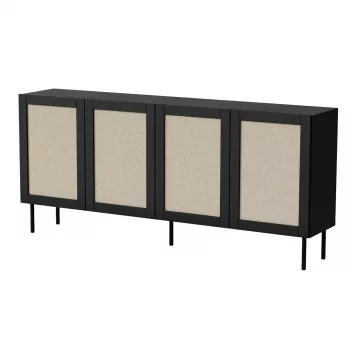 JUTA 4D kumode 4D 200x39,5x90 melns + linol calabria