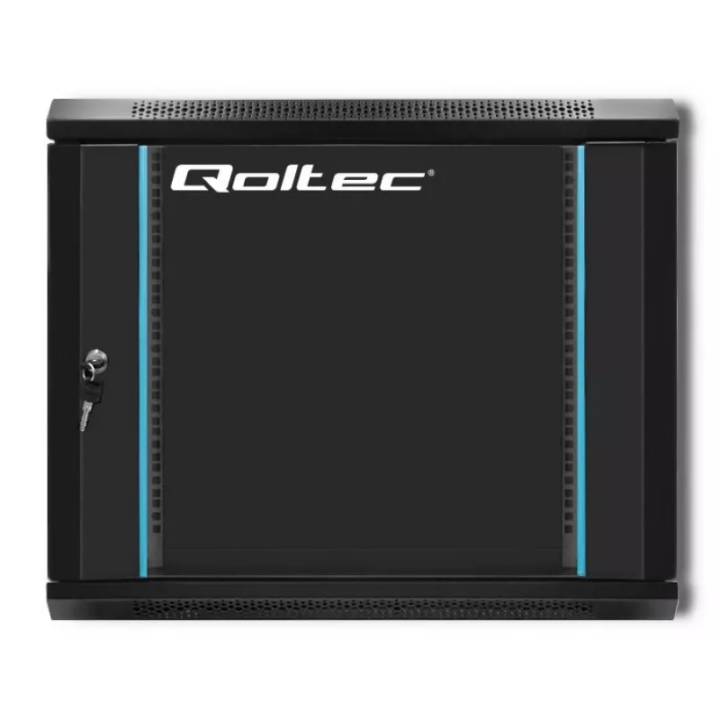 19 collu statīva skapis QOLTEC 54463 9U 600x500x450 mm metāla korpuss tīkla aprīkojumam
