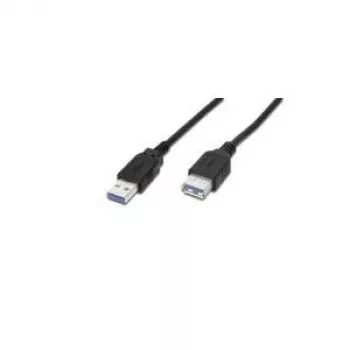 USB pagarinātāja kabelis DIGITUS AK-112331, 3 m, USB A spraudnis uz USB A sievišķo, USB 3.2 Gen 1, melns