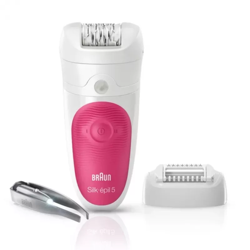 Braun Silk-epil 5 5-500 SensoSmart epilators, rozā/baltā krāsā