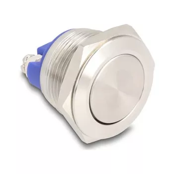 Spiedpogas slēdzis DeLOCK 22040 2P niķelis nerūsējošais tērauds 250V 5A