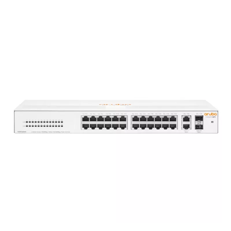 HPE Aruba Networking Aruba Instant On 1430 26G 2SFP Nepārvaldāms L2 Gigabit Ethernet (10/100/1000) 1U