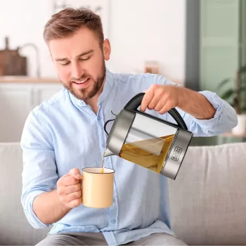 Elektriskā tējkanna Melns & Decker 1.7 L 2200 W Melna Nerūsējošais tērauds Caurspīdīga