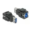 Keystone modulis DeLOCK 86395 plakans melns USB A