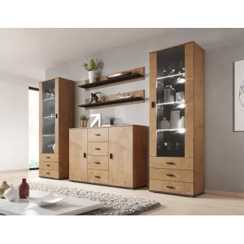 Cama living room sideboard UNI lefkas oak/Melns