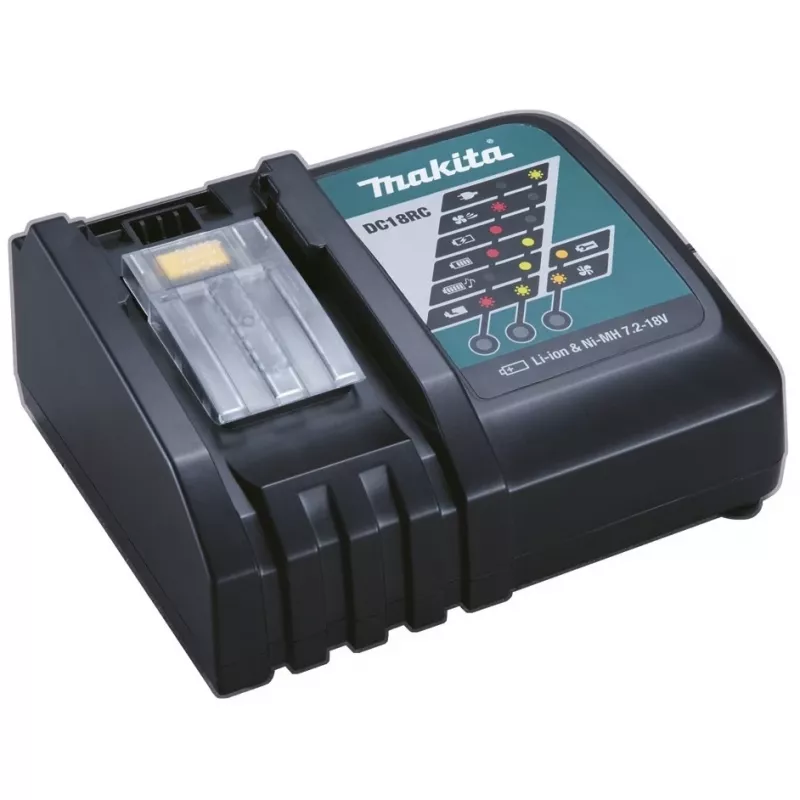 Makita DC18RC - Akumulatora lādētājs - 1 x akumulatora uzlāde - saderīgs ar Makita DCS553, DGA514, DGA901, DHP453, DHP482, DHS630, DLW140, DLX3179, DML815, LXT DBN500 (DC18RC)