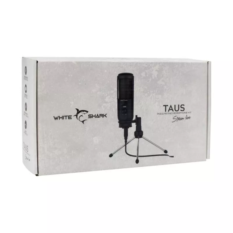 White Shark TAUS Mikrofons Melns Studijas