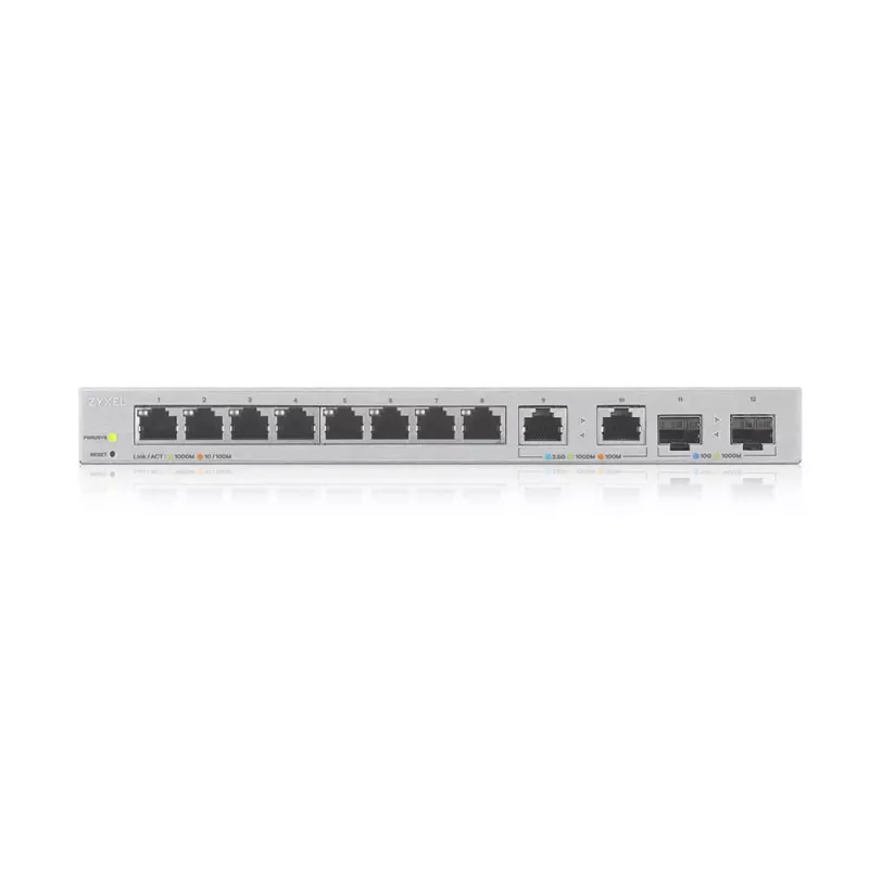 Zyxel XGS1210-12-ZZ0102F tīkla slēdzis, pārvaldāms, Gigabit Ethernet (10/100/1000), pelēks