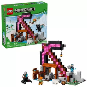 Konstruktors LEGO Minecraft The Pickaxe Mine komplekts 21277 — 530 gab., 3 minifigūras, vecumam 8+