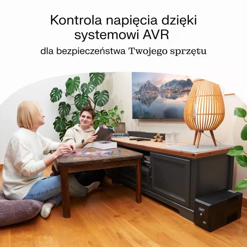 Nepārtrauktās barošanas bloks UPS Line-Interactive 2 kVA 1200 W, zaļa Cell, 4 maiņstrāvas kontaktligzdas, USB, 12 V 9 Ah VRLA (tornis)