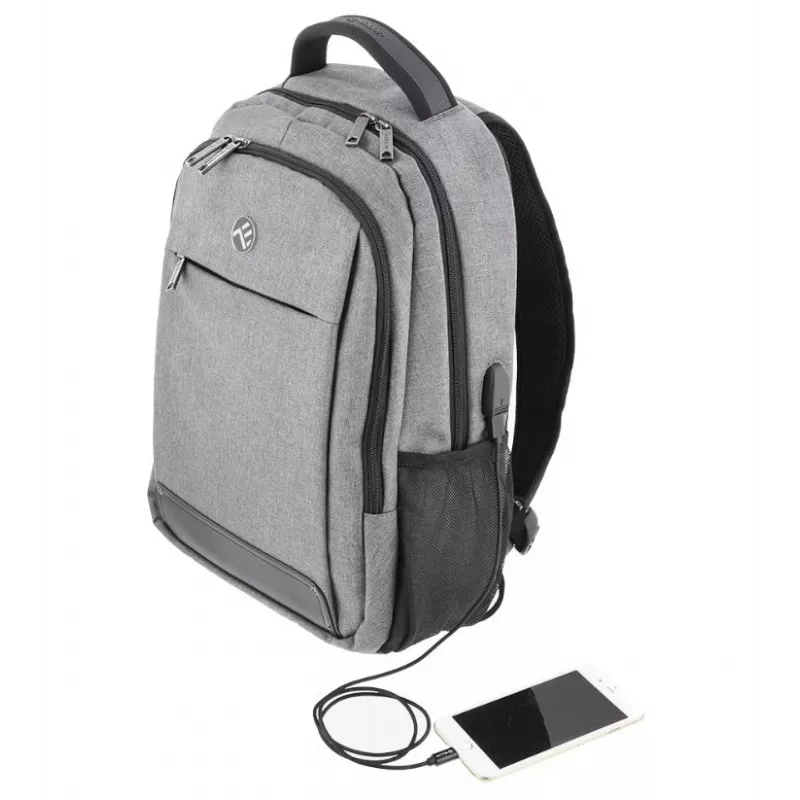 Piezīmjdatora mugursoma Tellur Companion 15,6 collas ar USB portu, pelēka