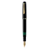 Pelikan M200, melna, zelta, iebūvēta uzpildes sistēma, sveķi, zelta, slīpraksta spalva, zelta, nerūsējošais tērauds