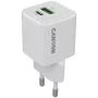 Canyon lādētājs CU20AC GaN 20W PD, 2 porti (USB-A/USB-C) balts (CNS-CUW20AC)